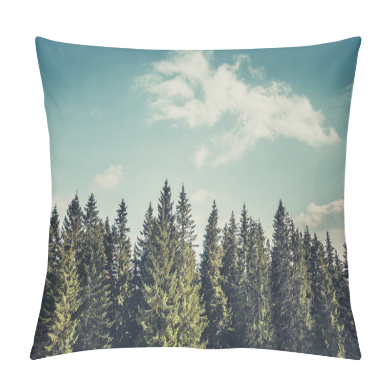 Personality  The Rows Of Pine Trees. The Carpathians. Ukraine. Pillow Covers