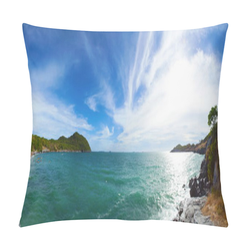 Personality  Panorama Beach Sea And Sky. Pillow Covers