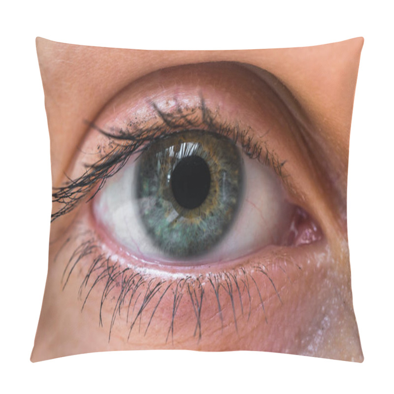 Personality  Detailed View Of Open Eye Of Woman Pillow Covers