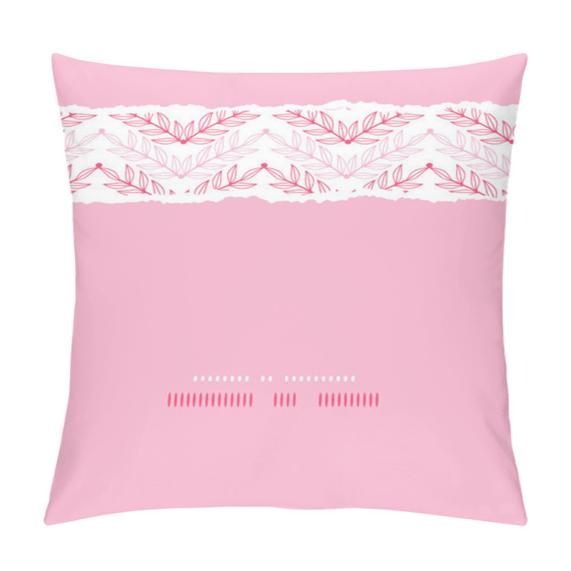 Personality  Pink Lineart Leaves Chevron Vertical Torn Seamless Pattern Background Pillow Covers