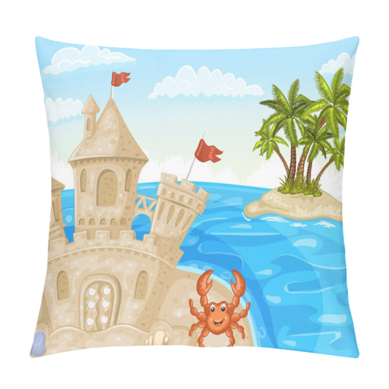 Personality  Illustration Of Sand Castle Pillow Covers