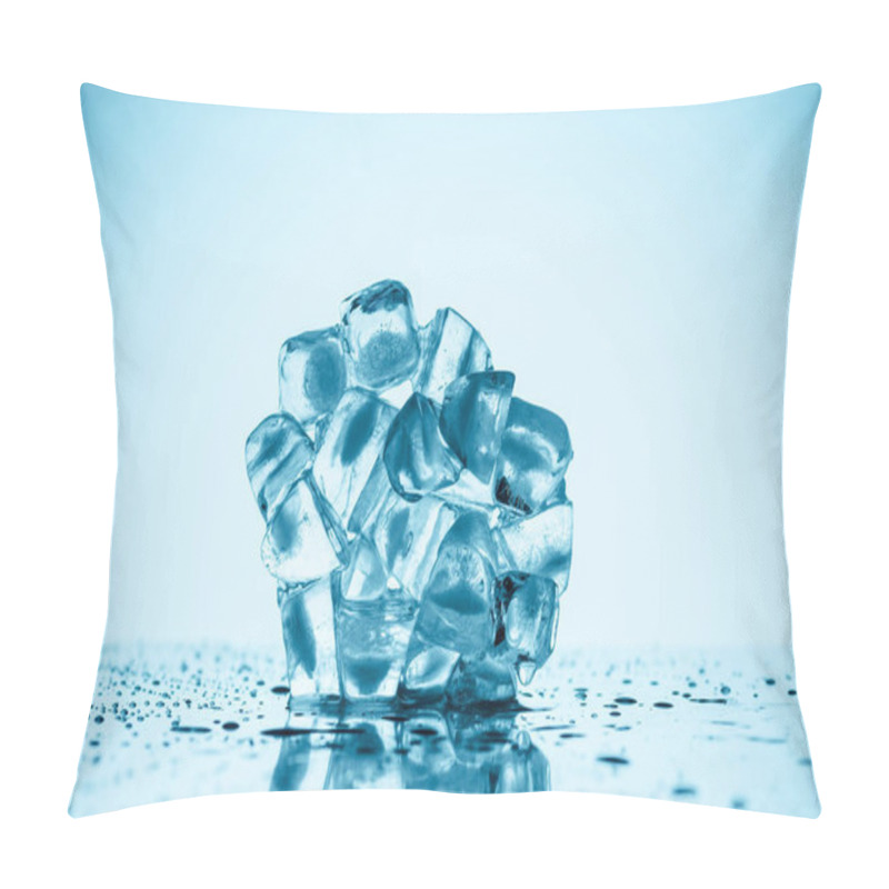 Personality  Melting Ice Cubes On White With Drops Pillow Covers