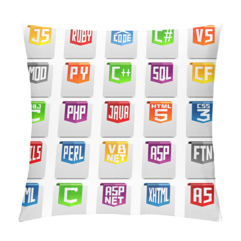 Personality  Programming Language Icons Pillow Covers