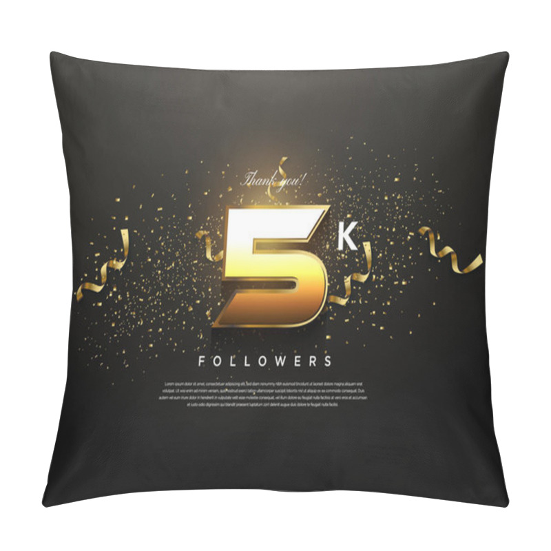 Personality  Celebration Of 5k Followers With Big And Bright Numbers. Design Premium Vector. Pillow Covers