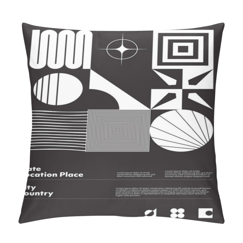 Personality  Postmodern Graphic Design Of A4 Size Vector Cover Mockup Created In Modernism And Minimalistic Brutalism Style, Useful For Poster Art, Magazine Front Page, Decorative Print, Web Banner Artwork. Pillow Covers