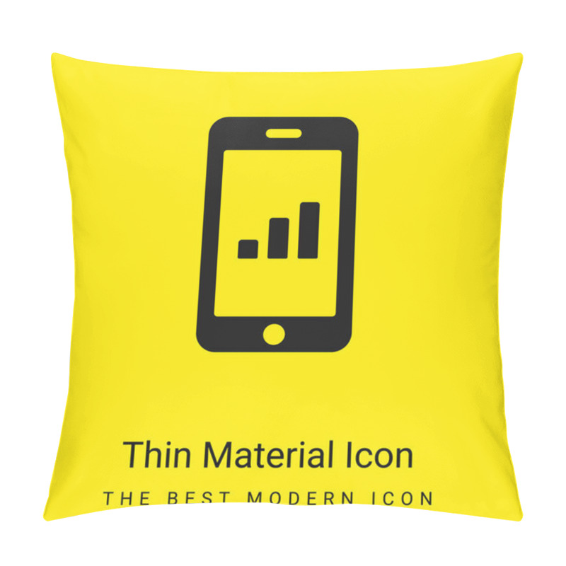 Personality  Bars Graphic On Tablet Screen Minimal Bright Yellow Material Icon Pillow Covers