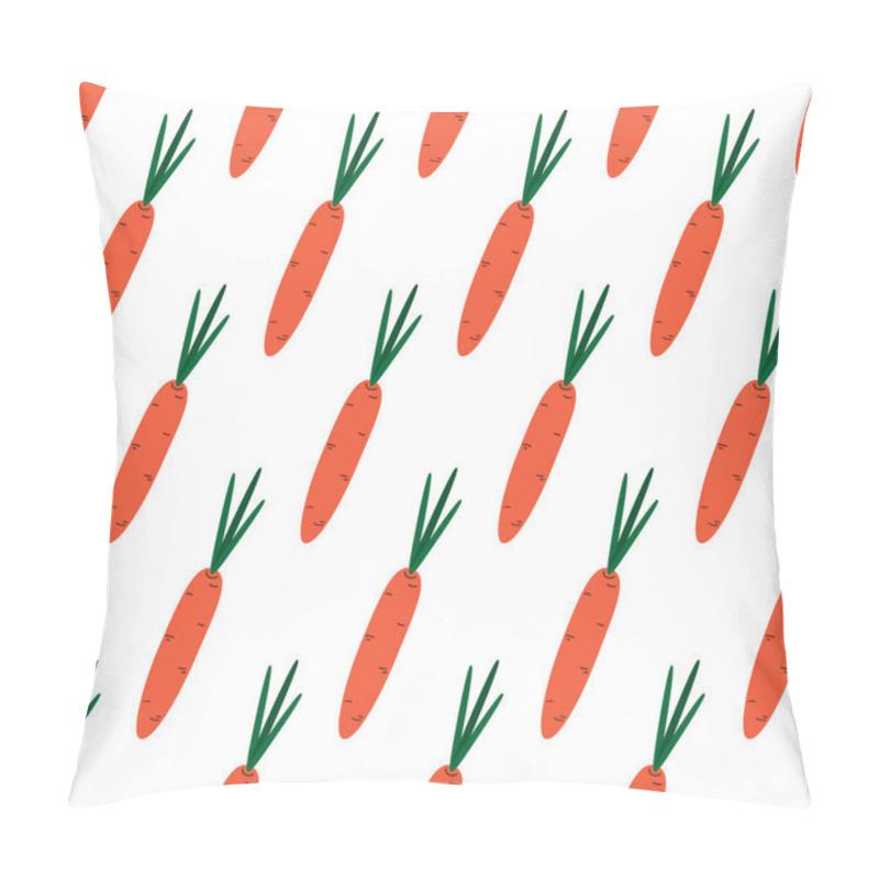 Personality  Hand Drawn Carrot Seamless Pattern In Trendy Minimalistic. Healthy Eating Background Texture Concept. Isolated Vector Illustration Wallpaper Or Web Promo Backdrop Banner, Leaflets, Booklets, Labels Pillow Covers