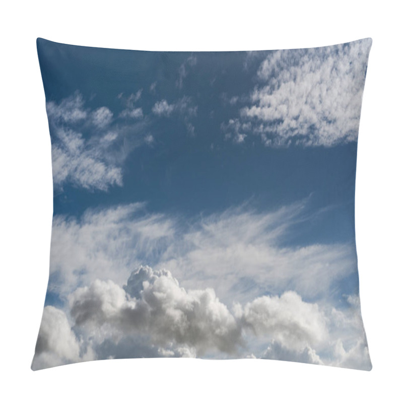 Personality  A Beautiful Blue Sky With White Clouds In The Day. This Photo Is Perfect For Backgrounds, Wallpapers, Or Nature Themes. The Sky Is Clear And Bright, And The Clouds Are Fluffy And Soft Pillow Covers