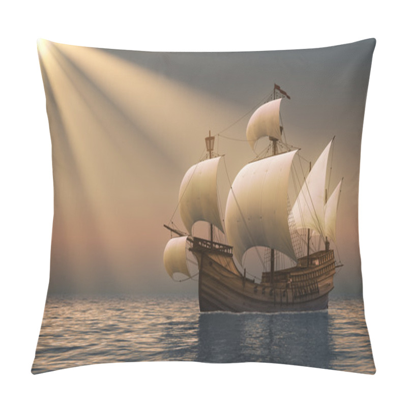 Personality  Caravel In Rays Of The Sun Pillow Covers