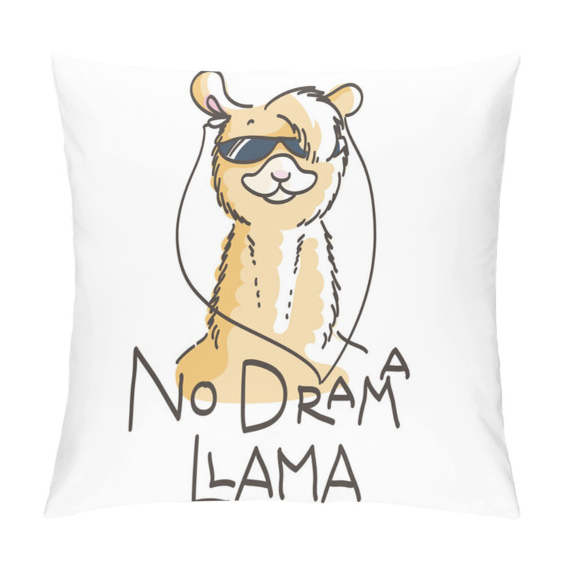 Personality  Cute Card With Cartoon Llama. Motivational And Inspirational Quote. Doodling Illustration Pillow Covers