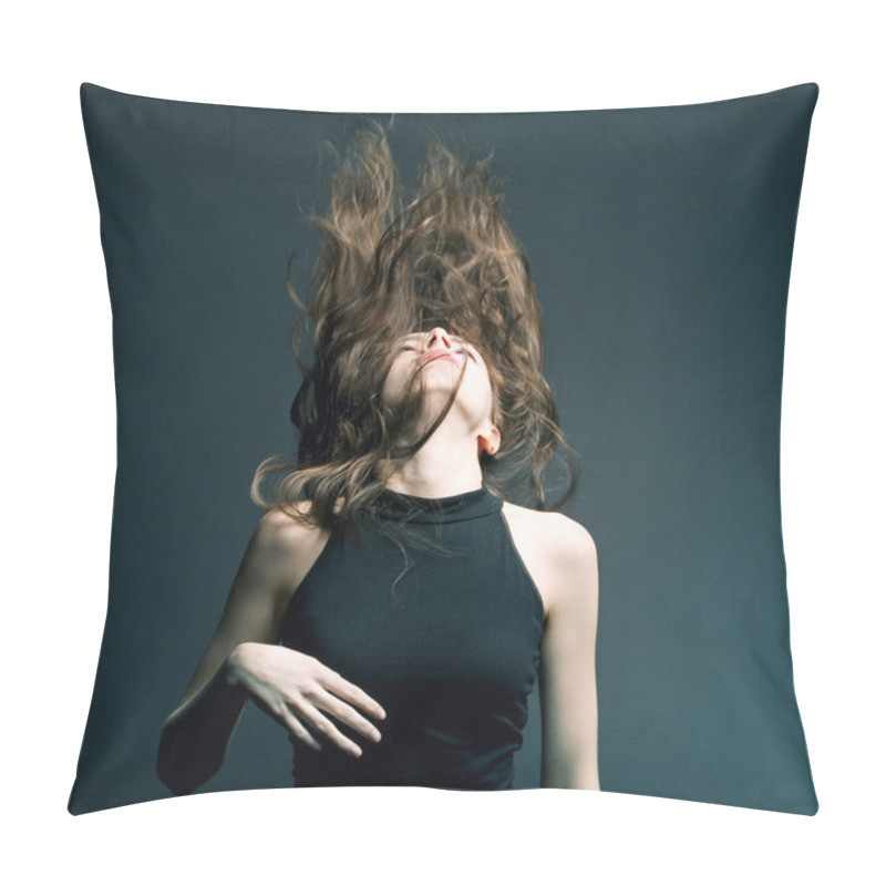 Personality  Girl Has Waved Hair Pillow Covers