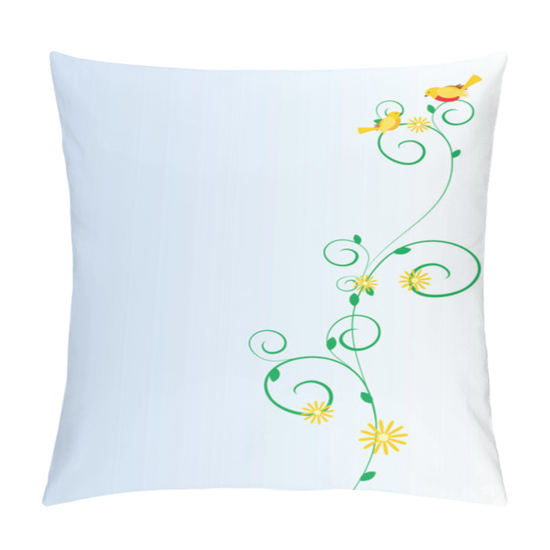 Personality  Vector Romantic Birds On High Curved Flower Pillow Covers