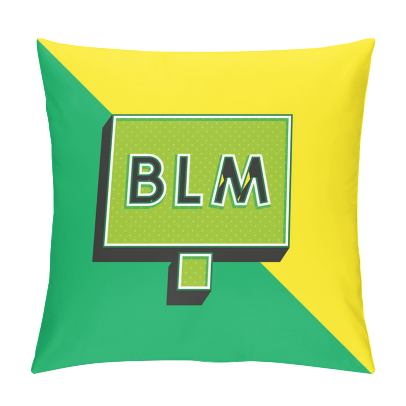 Personality  Blm Green And Yellow Modern 3d Vector Icon Logo Pillow Covers