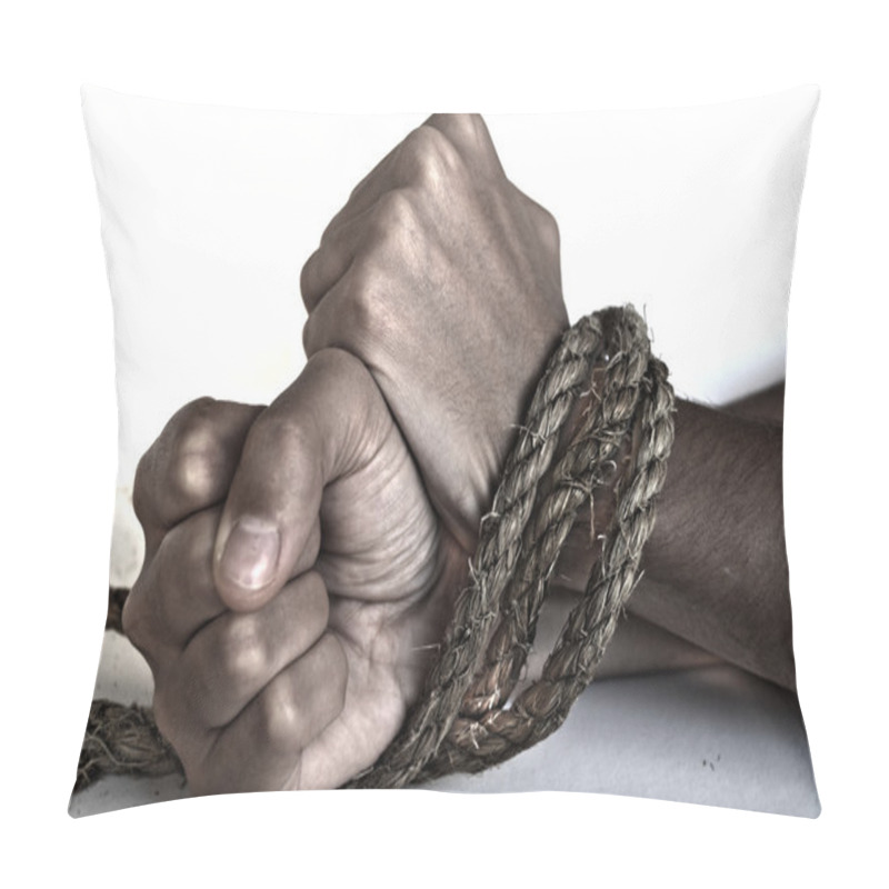 Personality  Hands Of Woman Tied Up With Rope Pillow Covers