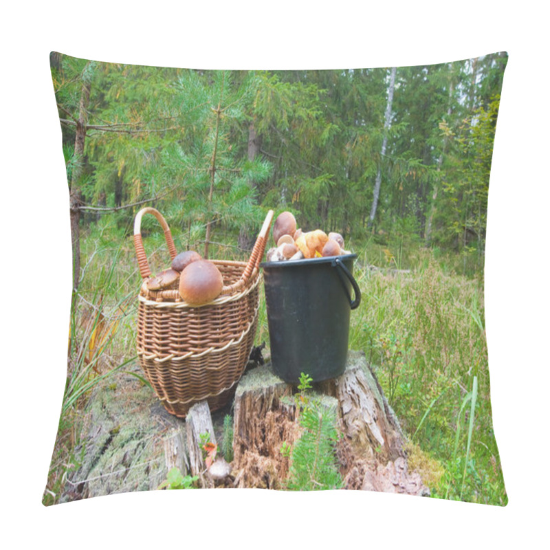 Personality  Fresh Boletus Edulis In A Forest. Pillow Covers