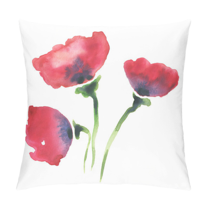 Personality  Red Poppy Flowers Pillow Covers