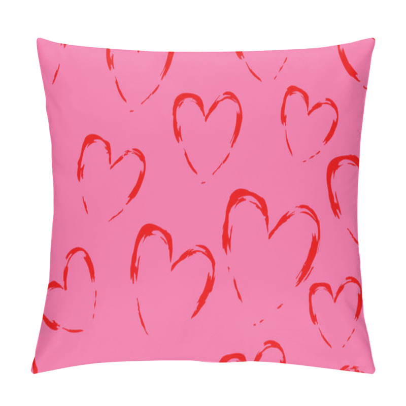 Personality  Bright Pink Heart Shapes Fill The Background, Evoking A Fun And Joyful Atmosphere. Pillow Covers