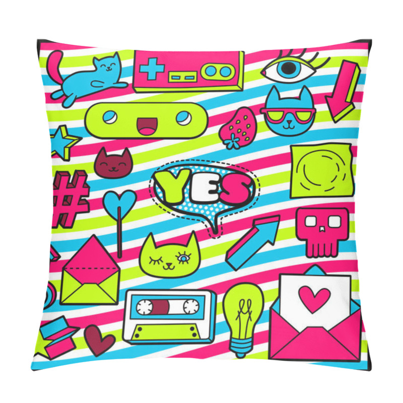 Personality  Fashion Badges Set Pillow Covers