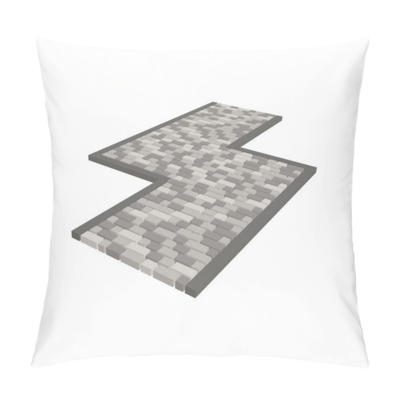 Personality  Layout Example Of Paving Slabs Isolated On White Background.Vector Isometric And 3D View. Pillow Covers