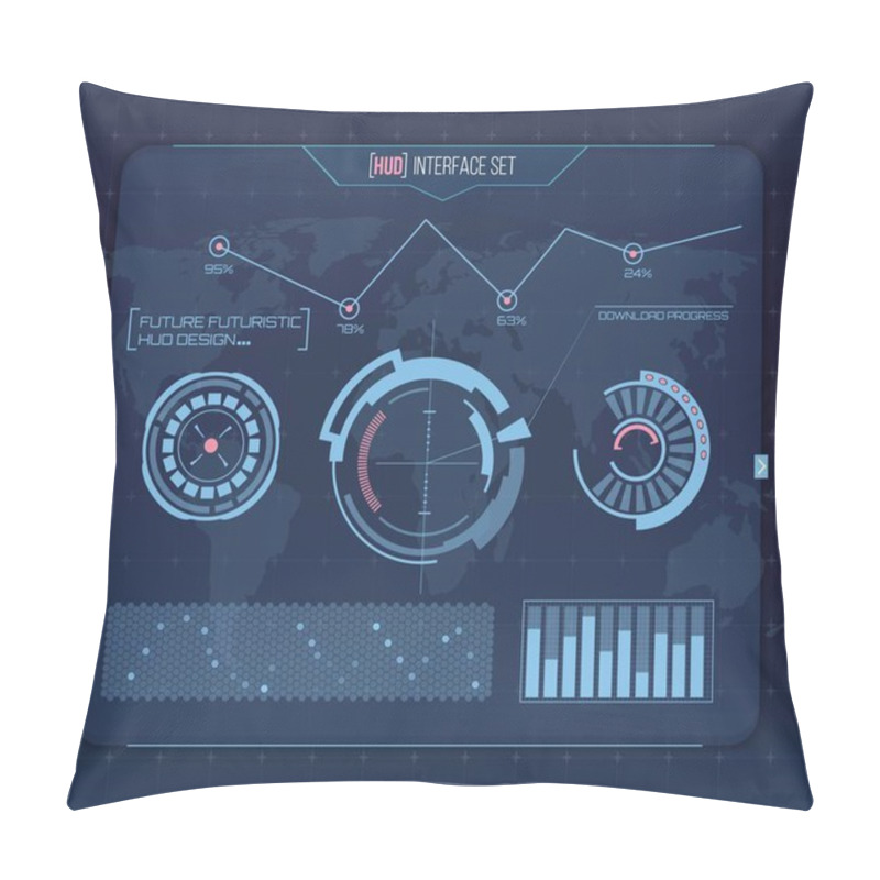 Personality  Abstract Future, Concept Vector Futuristic Blue Virtual Graphic Touch User Interface HUD. For Web, Site, Mobile Applications Isolated On Background, Techno, Online Design, Business, Gui, Ui, Kit, Hud Pillow Covers