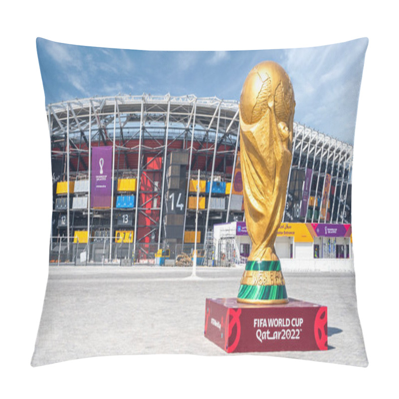 Personality  Doha, Qatar- Ocotber 10,2022 :Stadium 974 Is A Football Stadium In Ras Abu Aboud, Doha, Qatar. Opened 30 November 2021, It Is A Temporary Venue Made From 974 Recycled Shipping Containers. Pillow Covers