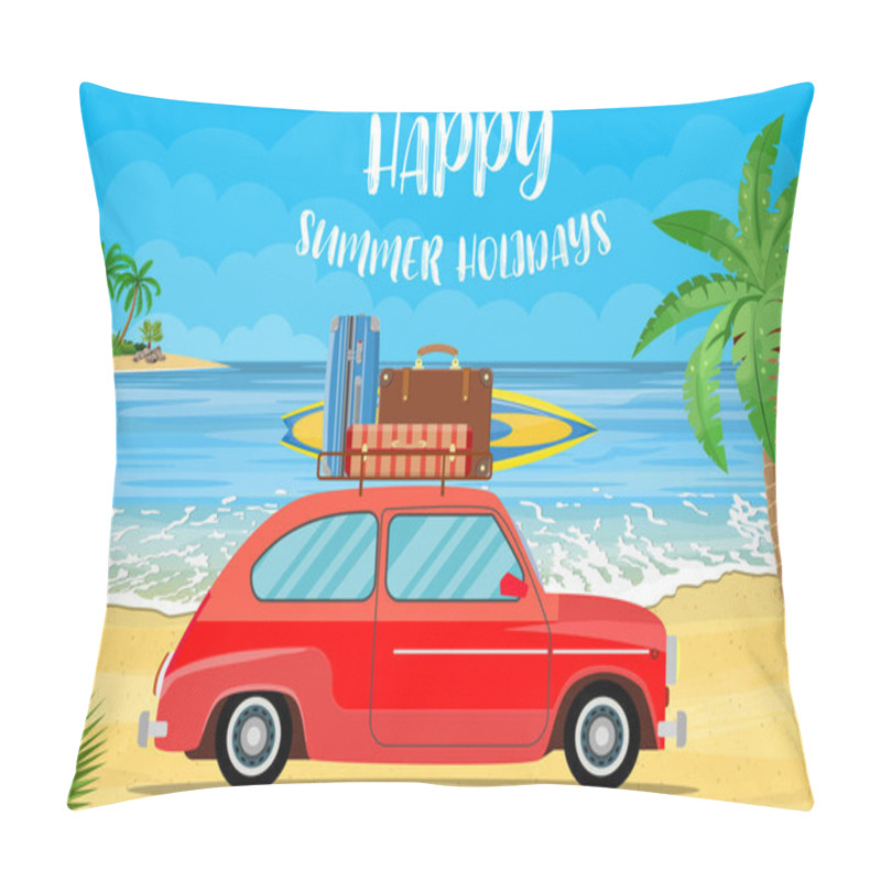 Personality  Vehicle Transport With Surfboard And Suitcases Pillow Covers