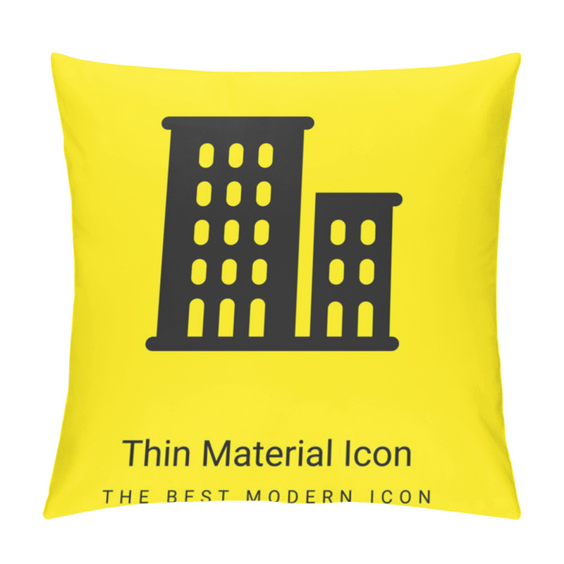 Personality  Apartments Minimal Bright Yellow Material Icon Pillow Covers