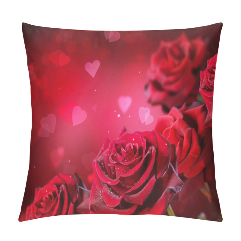 Personality  Roses And Hearts Background. Pillow Covers