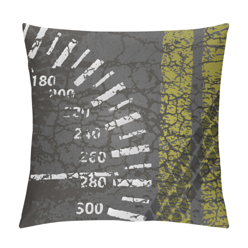 Personality  Asphalt Road With Speedometer, Markings, And The Wheel Tracks Pillow Covers