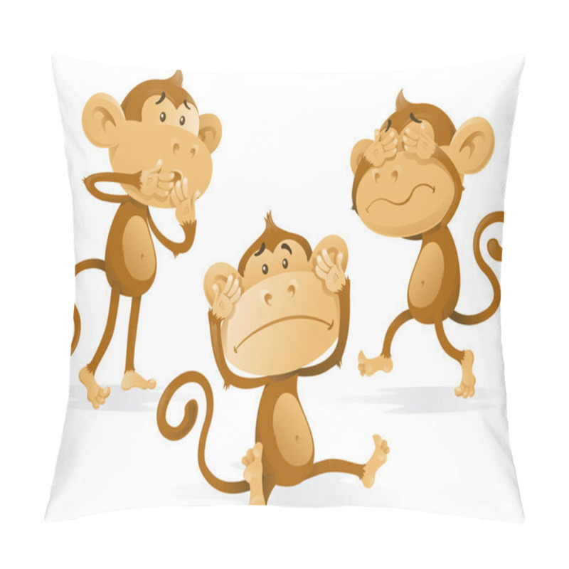 Personality  See Hear Speak No Evil Monkeys. Pillow Covers