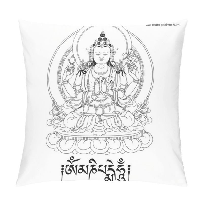 Personality  Bodhisattva Avalokiteshvara. Buddha. Pillow Covers