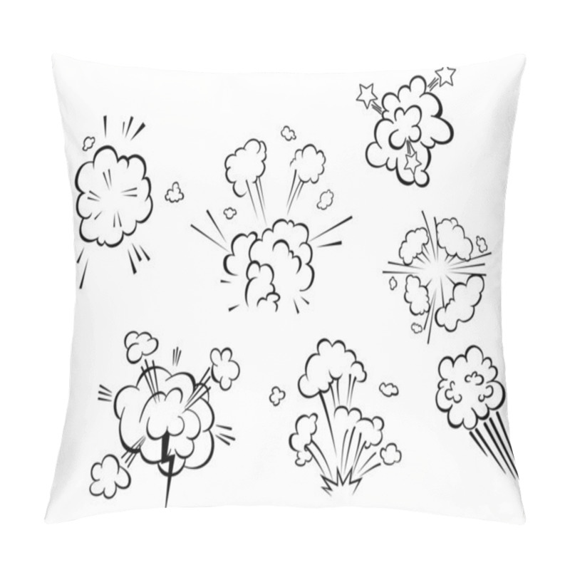 Personality  Comic Explosions And Clouds Pillow Covers