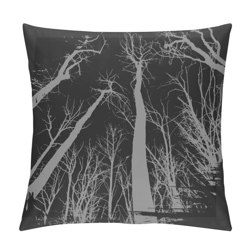 Personality  Spooky Grunge Forest Illustration For Halloween Pillow Covers