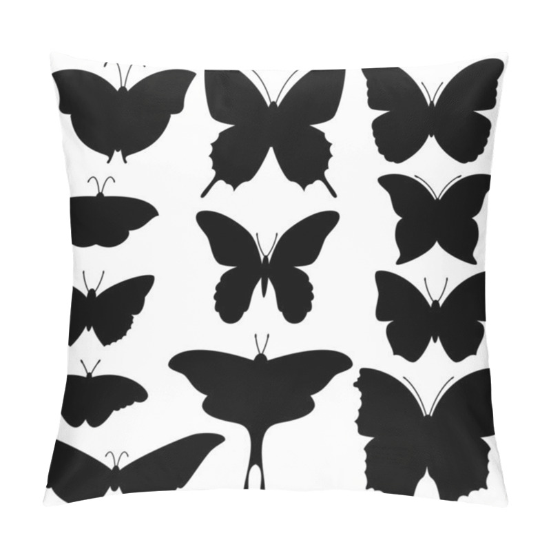 Personality  Vector Collection Of Butterfly Silhouettes Pillow Covers