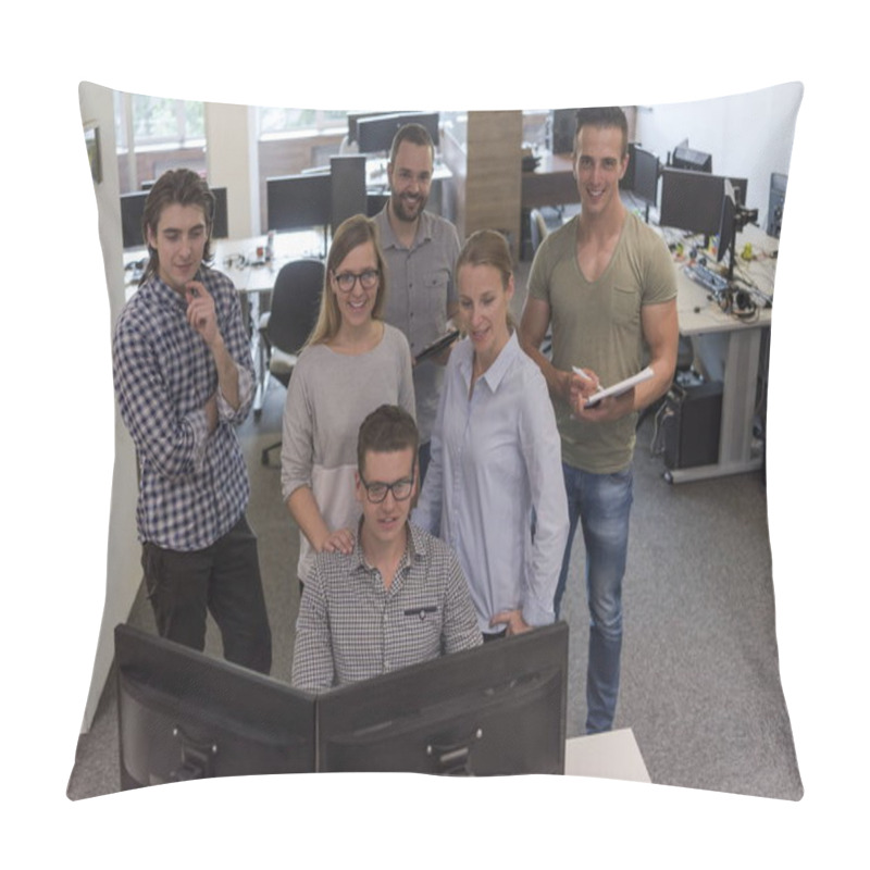 Personality  Group Of Young Startup Business People Standing As Team Pillow Covers