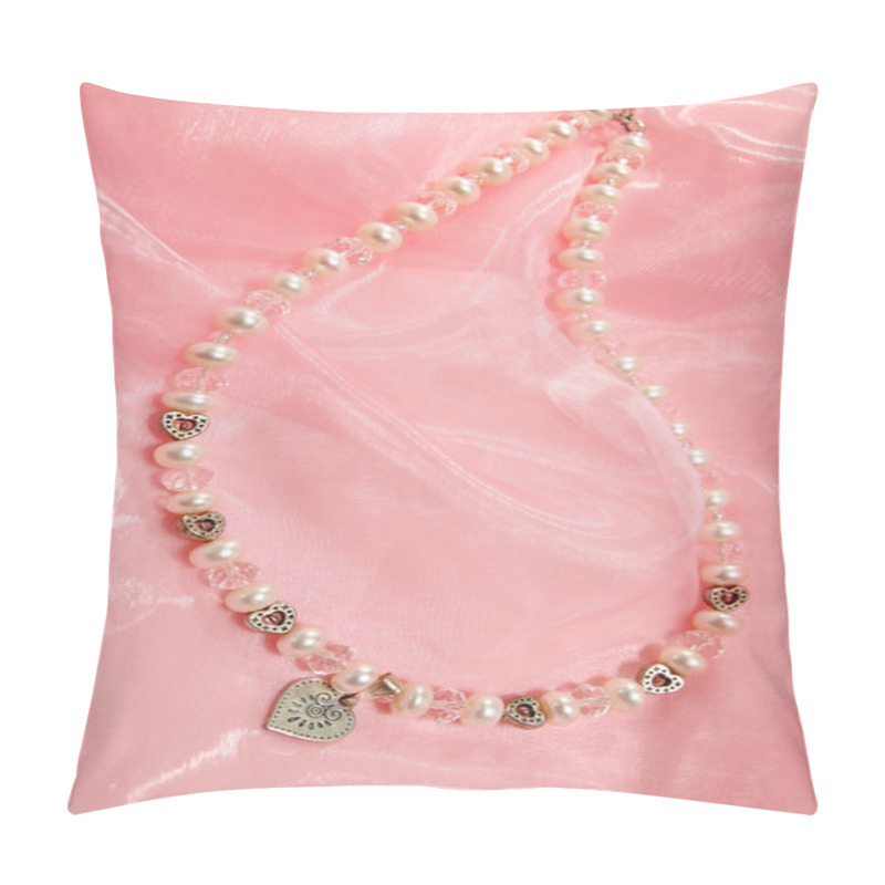 Personality  Necklace On Pink Chiffon Pillow Covers