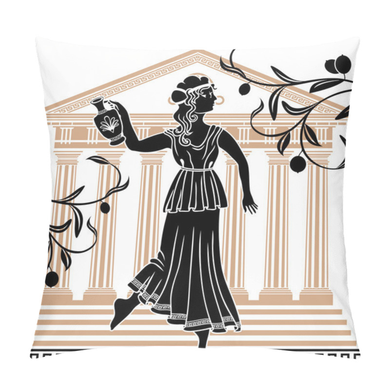 Personality  Greek Woman With Amphora Pillow Covers