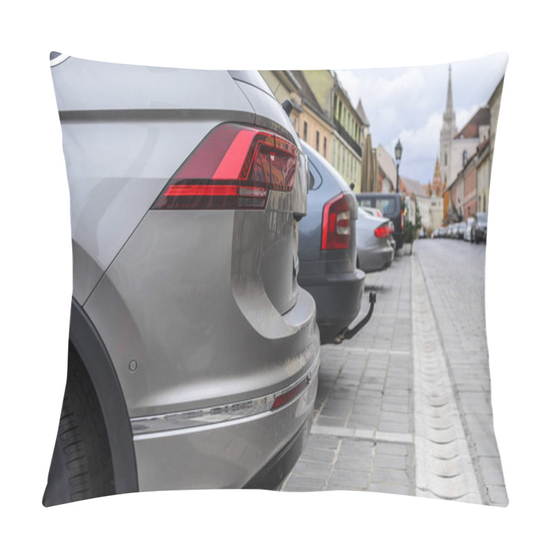 Personality  Public Parking On The Tourist Streets Of Budapest. Pillow Covers