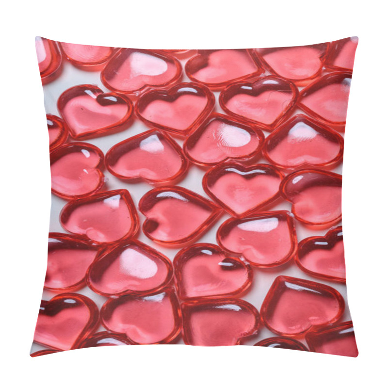 Personality  A Group Of Red Hearts On A White Background With Copy Space. Valentines Day Theme. Pillow Covers