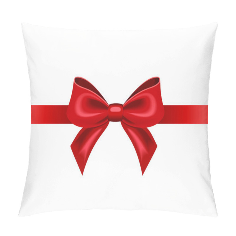 Personality  Red Ribbon With Bow. Vector Illustration. Pillow Covers