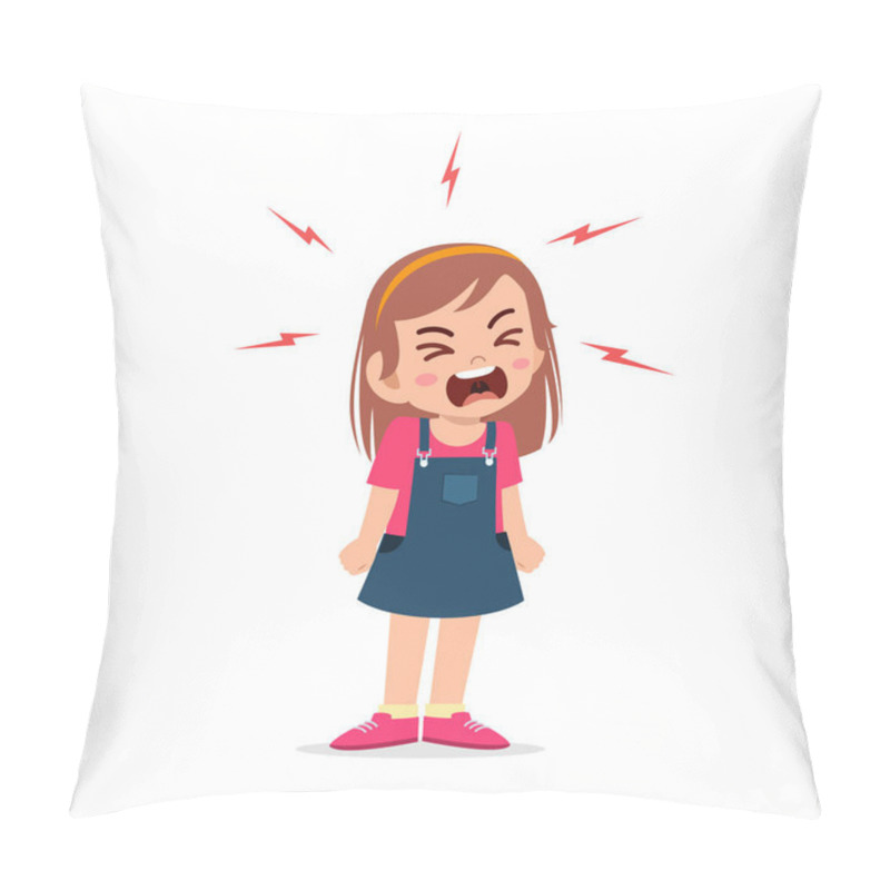 Personality  Little Girl Tantrum And Scream Very Loud Pillow Covers