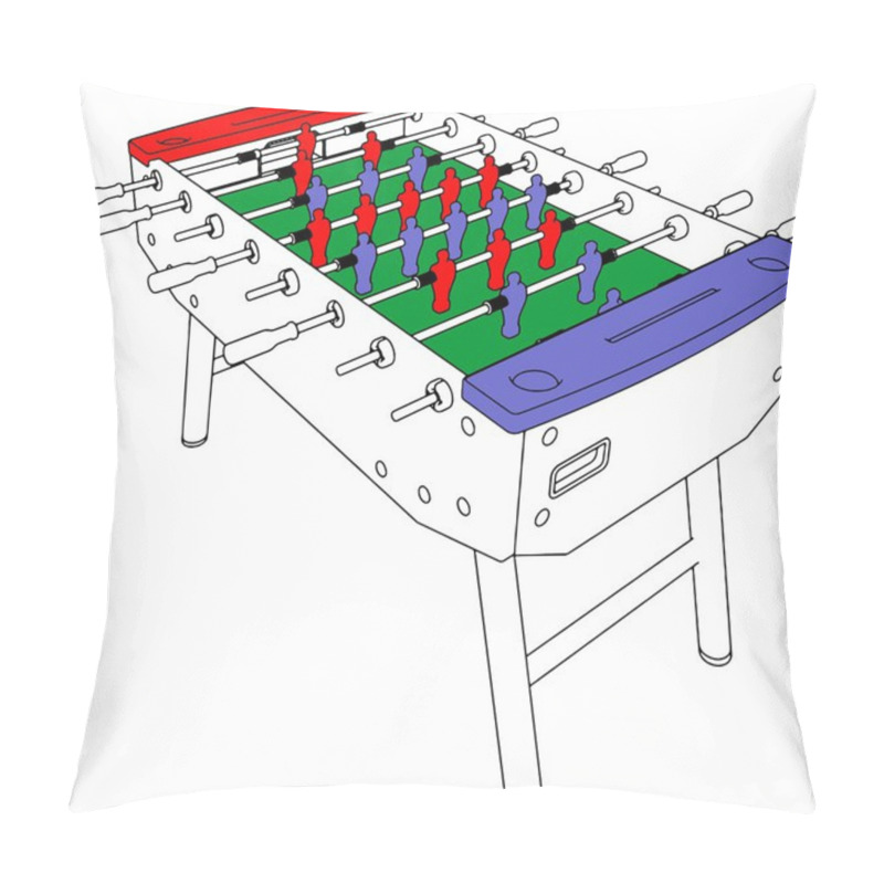 Personality  Table Football And Soccer Vector Pillow Covers