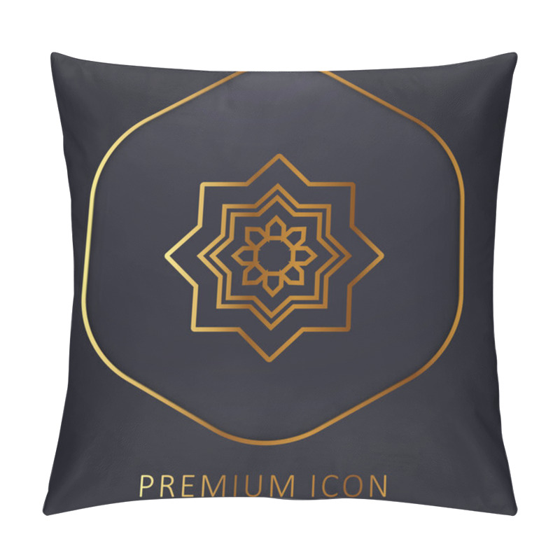 Personality  Arabic Art Golden Line Premium Logo Or Icon Pillow Covers