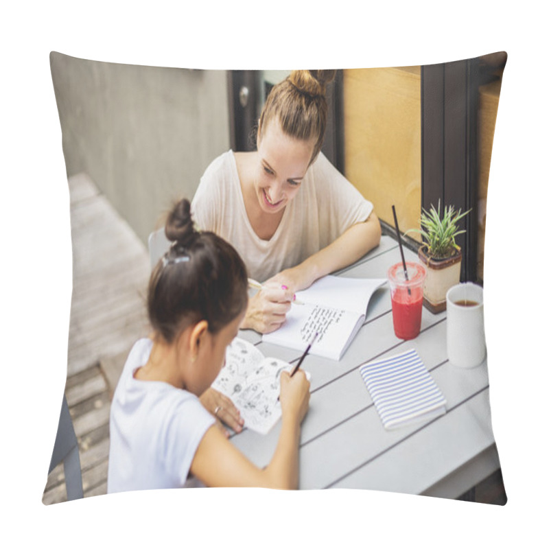 Personality  Teacher And Student Doing Homework Pillow Covers