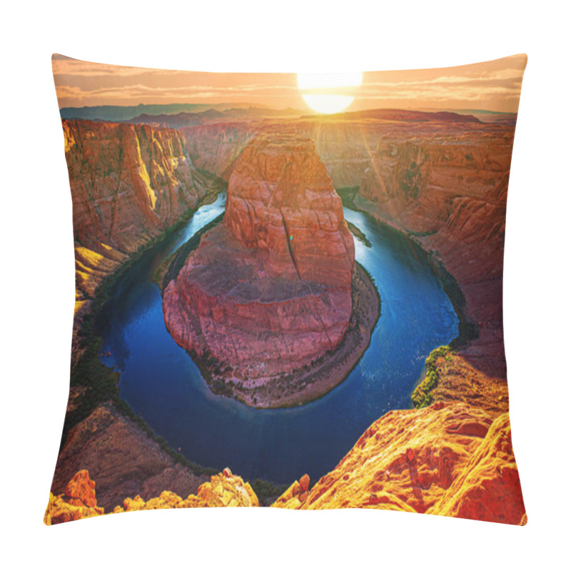 Personality  Sunrise At Horseshoe Bend In Grand Canyon National Park. Horseshoe Bend On Colorado River. Beautiful View At Horseshoe Bend On Colorado River In Glen Canyon Arizona USA. Pillow Covers