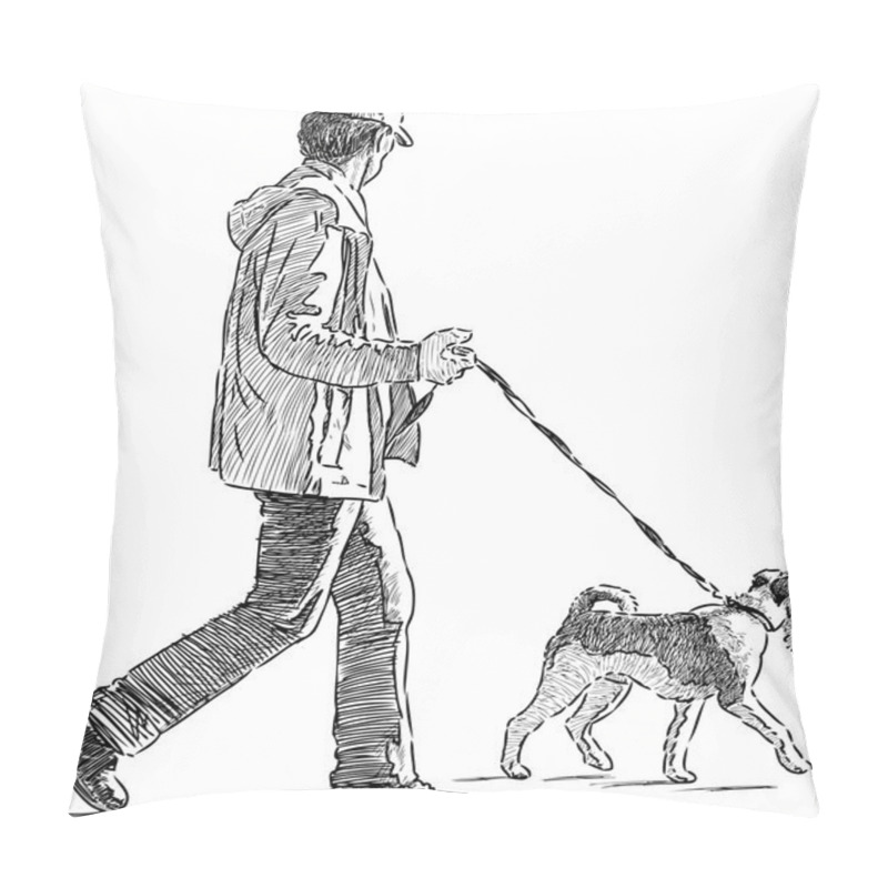 Personality  Man With The His Dog Pillow Covers