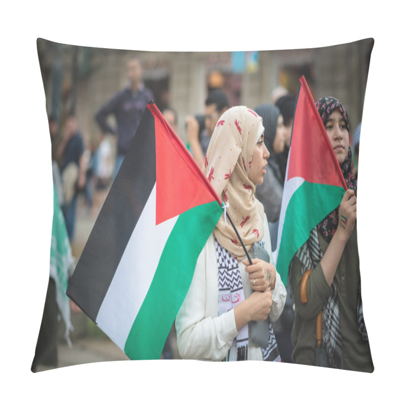 Personality  Pro Palestine Manifestation In Milan On July, 26 2014 Pillow Covers