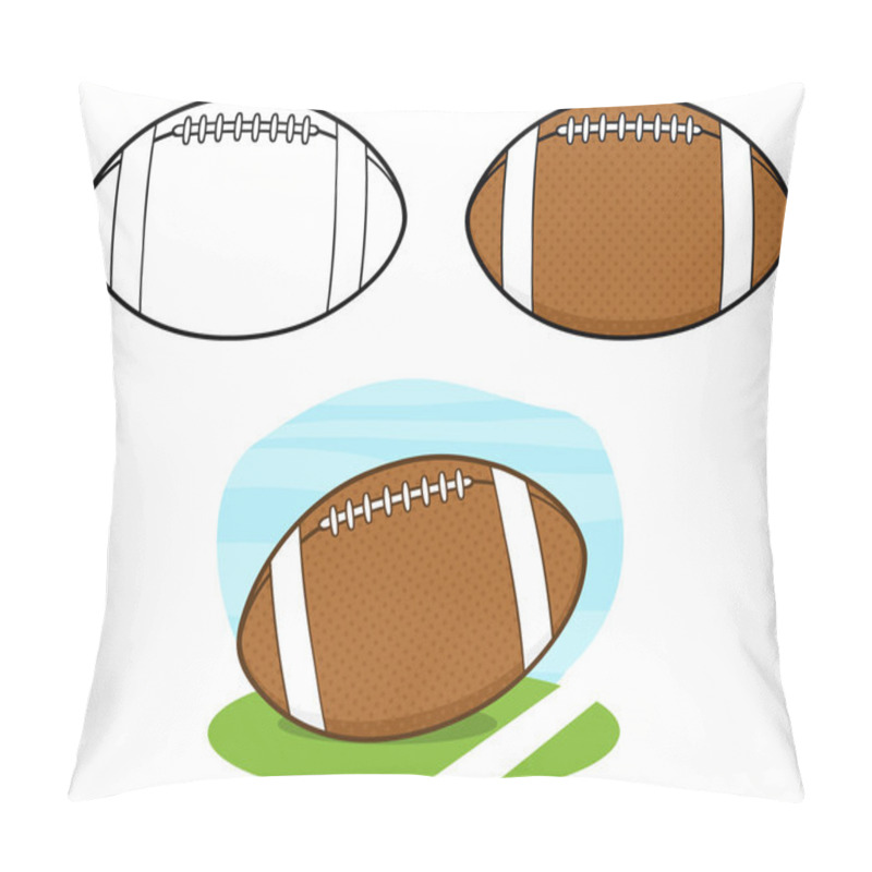 Personality  Rugby Ball Set Pillow Covers