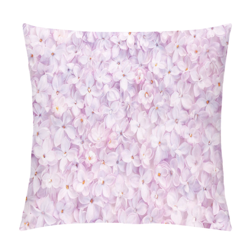 Personality  Realistic Lilac Flower Bed Backdrop. Floral Top View. Pillow Covers