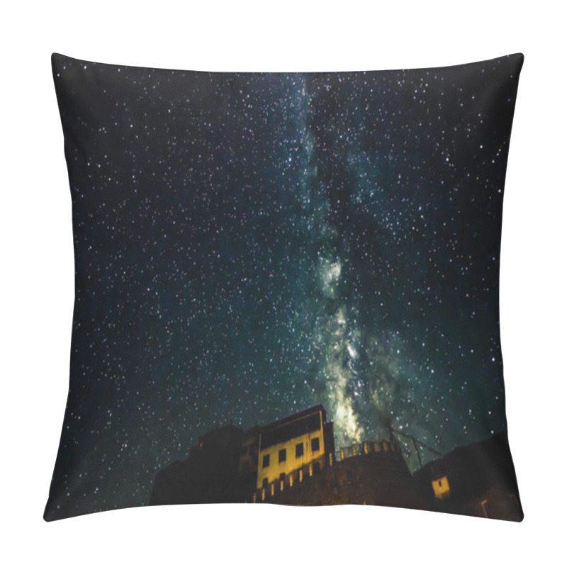 Personality  Milky Way Over Key Gompa Tibetan Buddhist Monastery Pillow Covers